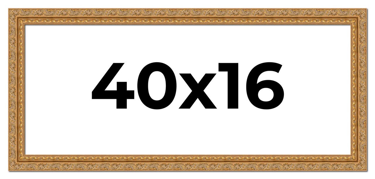 Panoramic Contemporary Gold Picture Frame - UV Acrylic, Foam Board Backing, Hanging Hardware